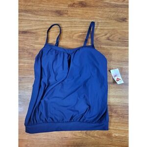 NWT Lands End Navy Blue Size 16 Tankini Top